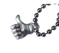 Emoji keyring silver plated metal "Thumbs Up". Backpack pendant Emoticons hands. Symbol "OK, Approval" Original gift idea