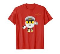Emoji Old Captain White Beard Yellow face Thumb up T-Shirt, Men, Red, Medium