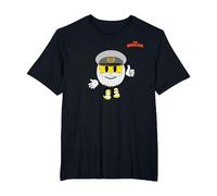 Emoji Old Captain White Beard Yellow face Thumb up T-Shirt, Men's Big and Tall, Black, 6X Tall