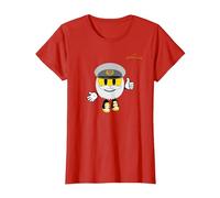 Emoji Old Captain White Beard Yellow face Thumb up T-Shirt, Women, Red, XX-Large