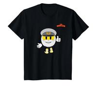 Emoji Old Captain White Beard Yellow face Thumb up T-Shirt, Youth, Black, Small
