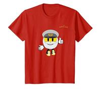 Emoji Old Captain White Beard Yellow face Thumb up T-Shirt, Youth, Red, 4T