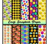 Emoji Scrapbook Paper: 20 Double Sided Sheets 8.5 x 8.5 for Scrapbooking, Mixed Media Art, Junk Journals, Crafting projects, Origami, and More | Premium Color