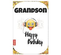 Emoji Smiley Tongue Grandson Happy Birthday Card