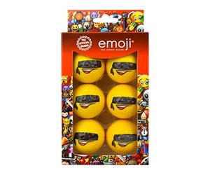 Emoji Unisex Adult 6 Pack Bandit Novelty Fun Golf Balls - Multicoloured, N/Hand
