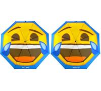 Emoji Unisex Adult Cry Laughing Face Automatic Open & Close Compact Folding Umbrella - Blue, N/A (Pack of 2)