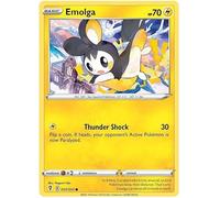 Emolga 057/203 Common Pokemon Card (SWSH Evolving Skies) + 1x TitanCards® Toploader
