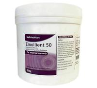 Emollient 50 Liquid Paraffin in White Soft Paraffin Ointment - Moisturizes & Protects Dry Skin - 500g (Pack of 2)