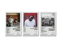 EMolus 3 PCS Kendrick Lamar Poster Set: Canvas Wall Art, Modern Music Posters, 12x18 Inch, Bedroom, Living Room, Bathroom Decor