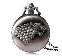EMoLus Pocket Watch Creative Wild Wolf Retro Bronze Pocket Watch Men Women Fashion Pendant Awesome Animal Quartz Clock with Necklace Chain Best Gift Mens Pocket Watch (Size : 3)