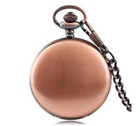 EMoLus Pocket Watch Double Cover Personalized Printed Photo Text Quartz Pocket Watch with Gifts for Couple Friend Kids Mens Pocket Watch (Size : Rose Gold)