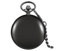 EMoLus Pocket Watch Double Cover Personalized Printed Photo Text Quartz Pocket Watch with Gifts for Couple Friend Kids Mens Pocket Watch (Size : Noir)