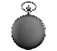 EMoLus Pocket Watch Double Cover Personalized Printed Photo Text Quartz Pocket Watch with Gifts for Couple Friend Kids Mens Pocket Watch (Size : Matte Black)