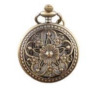 EMoLus Pocket Watch Flowers Bronze Hollow Hunter Pocket Watch Quartz Movement Vintage Exquisite Lady Jewelry Pendant Clock Gifts Mens Pocket Watch