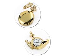 EMoLus Pocket Watch Retro Vintage Men Steampunk Smooth Surface Pendant Chain Classic Pocket Watch Gift Silver Golden Polish Quartz Watch Mens Pocket Watch (Size : Golden)