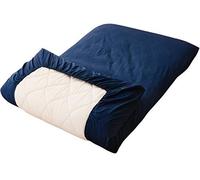 EMOOR 100% Cotton Cover (Elastic Fitted Sheet) for Japanese Futon Mattress EM-Color, Twin/Twin-Long Size, Navy, Made in Japan