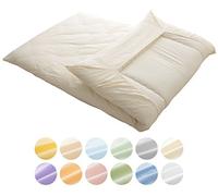 EMOOR Fitted Sheet for Japanese Futon Mattress PRESSO Twin/Twin-Long Made in Japan 100% Cotton (Ivory), Tatami Floor Sleeping Mat Cover
