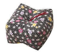 EMOOR Japanese Buckwheat Hulls Seiza Cushion Medium 22x22x13cm Made in Japan (Sakura Black), Natural Buckwheat Husks Sobagara Floor Sitting Pillow Tatami Cool Nap Side Sleepers