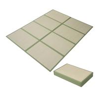 EMOOR Japanese Tatami Mat Double Natural Rush Grass (Undyed), Foldable Igusa Mattress Floor Sleeping Japanese Futon Mattress Meditation Yoga Zen