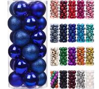 Emopeak 24 Pcs Christmas Balls Ornaments for Xmas Tree - Shatterproof Hanging Balls for Holiday Wedding Party Decoration, Royal Blue