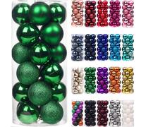 Emopeak 24Pcs Christmas Balls Ornaments for Xmas Christmas Tree - Mini Shatterproof Christmas Tree Decorations Hanging Ball for Holiday Wedding Party Decoration (Grass Green, 1.2"-3.1CM)