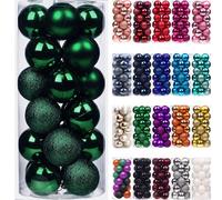 Emopeak - 24pcs Christmas Baubles Christmas Tree Ornaments Shatterproof Hanging Decorations for Party Wedding Reception 6cm Dark Green