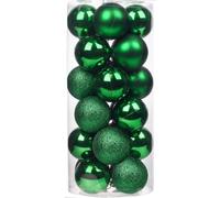Emopeak 24Pcs Green Christmas Ornaments for Tree Decor, 2.36Inch Christmas Balls Ornaments, Shatterproof Xmas Hanging Baubles for Holiday Wedding Party Decoration