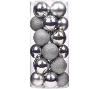Emopeak 24Pcs Silver Christmas Ornaments for Tree Decor, 2.36Inch Christmas Balls Ornaments, Shatterproof Xmas Hanging Baubles for Holiday Wedding Party Decoration