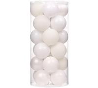 Emopeak 24Pcs White Christmas Ornaments for Tree Decor, 1.57 Inch Mini Christmas Balls Ornaments, Shatterproof Xmas Hanging Baubles for Holiday Wedding Party Decoration