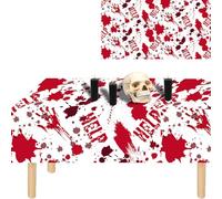 Emopeak Halloween Tablecloth Blood Creepy Handprint 54 x108 Inch, Rectangular Table Cover Decorations Spillproof Washable Table Topper Perfect for Halloween Decoration, Dinner Parties