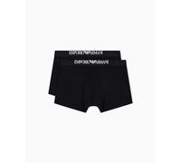 Emoprio Armani Men's Soft Touch Bamboo Viscose 2-Pack Trunk, Black/Black, M (Pack of 2)