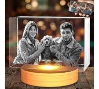 Emoragifou 3D Crystal Photo - Personalized Gift for Women, Men, Mom, Her, Him, Husband - Customized Birthday, Anniversary, Memorial - Picture Frame