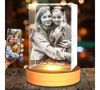 Emoragifou 3D Crystal Photo, Personalized Gifts for Women, Customized Birthday Gifts for Men, Mom, Her, Him, Husband, Anniversary Memorial Gift, Custom Picture Frame, 3D Picture in Crystal