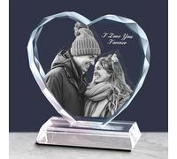 Emoragifou Crystal Picture Frame Personalized Gift - Laser Engraved Memorial Anniversary for Boyfriend, Customized Birthday for Women, Mom, Dad, Her, Him - Mother's Day