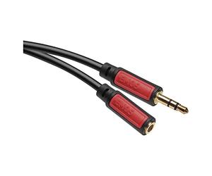 EMOS 2.5m Black Male-to-Male 3.5mm Auxiliary Audio Cable for iPhone, iPad, PC, MP3 Player, Speaker, Car