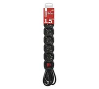 EMOS - 6-way socket strip 1.5 m - with switch - 6 earthed sockets rotated 45° - 250 V, 16 A, 3680 W - PVC insulation - H05VV-F3G 1.5 mm2 - increased touch protection - IP20 for indoor -