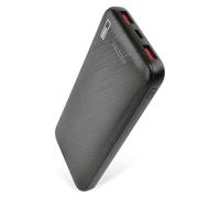 EMOS - Alpha Q3 Powerbank 10,000 mAh - external battery with passthrough - 2 USB-A + 1 USB-C output PD20W - 10,000 mAh/37 Wh - incl. data cable - auto on/off - for smartphone, tablet - black