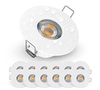 EMOS Bathroom Spot Lights Ceiling LED Waterproof IP44 | Spotlight 5W, 370lm, 3000K Warm White, 220-240V Powered | Pack of 12 recessed LED Downlights Ceiling for Outdoor Hallway, Soffit etc., White