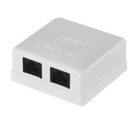 EMOS - CAT 5e Universal Network Socket - 2X RJ45 Port - Surface-Mounted - 1 Gbps (1000 Mbps) Network - Junction Box/Data Socket/Network Socket - White