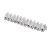 EMOS Connection terminal for max. 6 mm² wire, 1 bolt with 12 pieces, 450 V~/41 A, white, terminal block with screw attachment, easy to remove, free on both sides