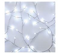 EMOS Cool White LED Nano Fairy Lights, 2.4 Metres, Cluster Light Wire, Silver, 6/18 h Timer Function, Battery Operated (3 x AA), Light Duration 10,000 h, IP20 for Indoor Use