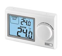 EMOS Digital, Manual Wall Heating Cooling Systems, Thermostat/Room Temperature Controller with Adjustment Wheel, Wired for Surface mounting, White, 30 x 120 x 77 mm