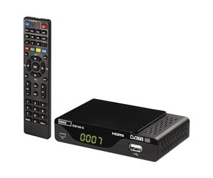 EMOS DVB-T2 H.265 HEVC HD Receiver with USB, HDMI, SCART and Coaxial Connection, Remote Control and Infrared Sensor, PVR, Media Player and EPG Function, 1080P
