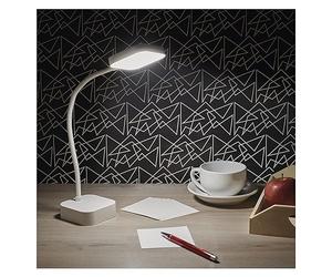 EMOS Emily Cordless Desk Lamp, LED Table Lamp Rechargeable via USB, 96 Hours Light Life, Power 2 W, Brightness 100 lm, Wireless, Flexible, Continuous Dimming, 1 m USB Charging Cable, White