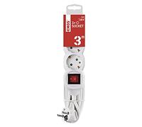 Emos Extension Cable Schuko Triple Male 3 m with Switch - Pack of 1 P1323R