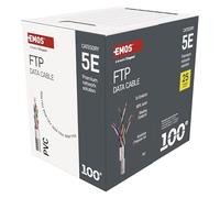 EMOS - FTP network cable CAT 5e, 100m, PVC - CAT5e patch cable FTP - Gigabit LAN cable - shielded Ethernet cable - for indoor use