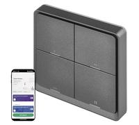 EMOS GoSmart - Smart Home Portable Scene Switch with LED Display & App - ZigBee - Battery Operated - 4 Buttons, 12 Scenes - Controls Unlimited Smart Devices or Lights - Anthracite Grey