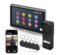 EMOS GoSmart - Smart Home Video Door Intercom with App - WiFi - Intercom with Full HD Camera 2MP with Night Vision, RFID, 7 Inch LCD Display, Touch Screen, Door Lock Control - Waterproof - Black
