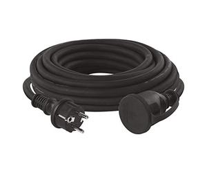 EMOS - IP44 extension cable 10m - 1 Schuko socket - waterproof, impact resistant, temperature & oil resistant - 230 V, 16 A, 3680 W - rubber insulation - H07RN-F3G 2.5 mm2 - for outdoor use - black