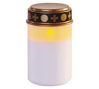 EMOS LED Candle, Vintage Outdoor Grave Light with Timer, IP44 Waterproof, Battery Operated, Cemetery Candle, 10,000 Hours Life DCCV21
